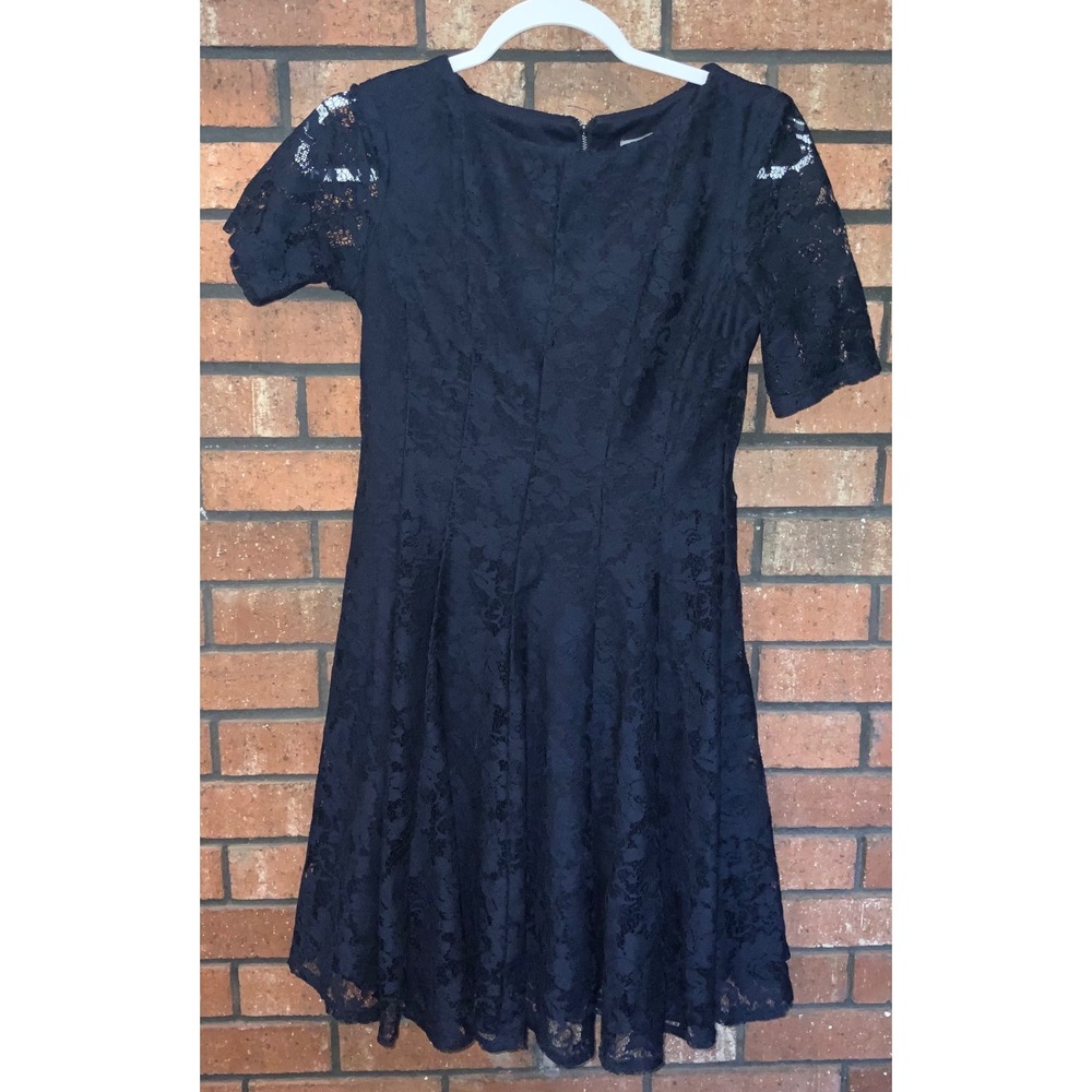 Danny and Nicole Navy Blue Floral Lace A-Line Cocktail Dress‎ Petite 2P